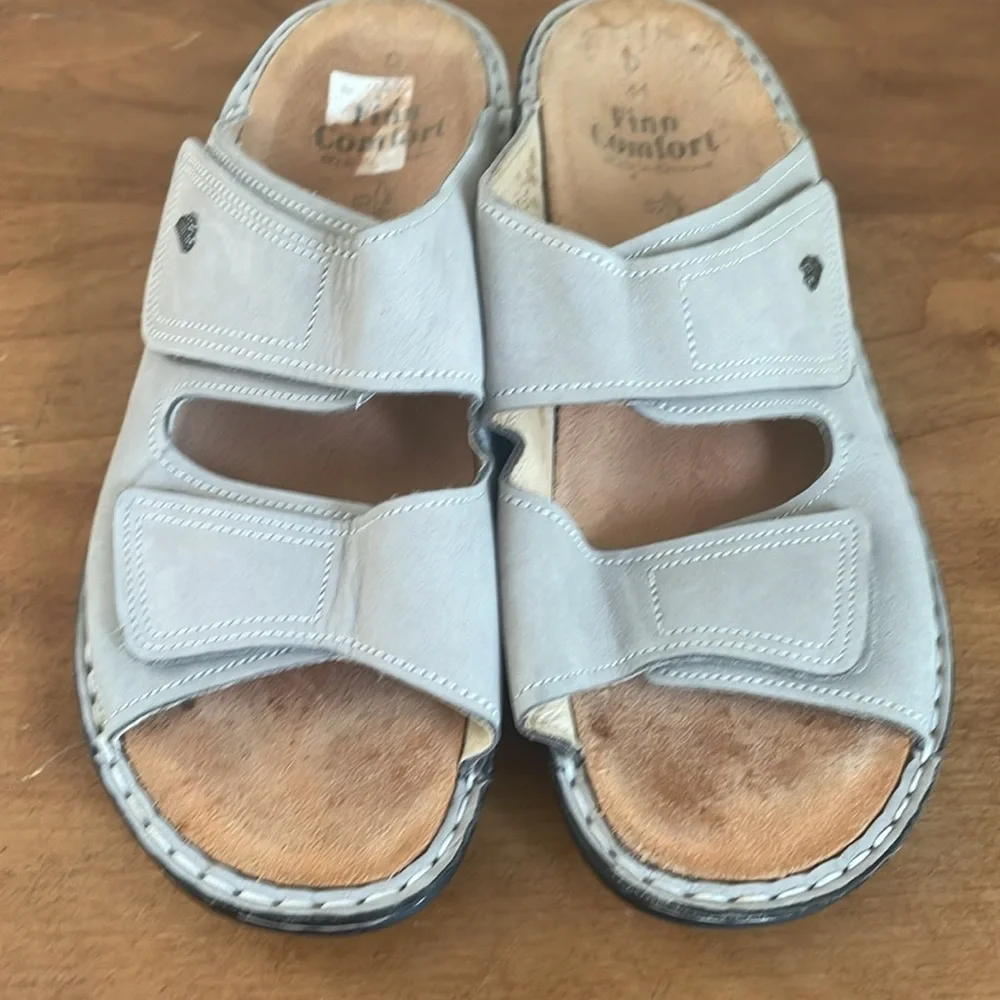 Finn Comfort Gray Slide Sandals Size 41